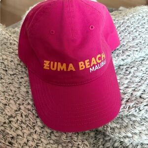 PacSun Pink Zuma Beach Malibu Hat with Yellow & White Logo